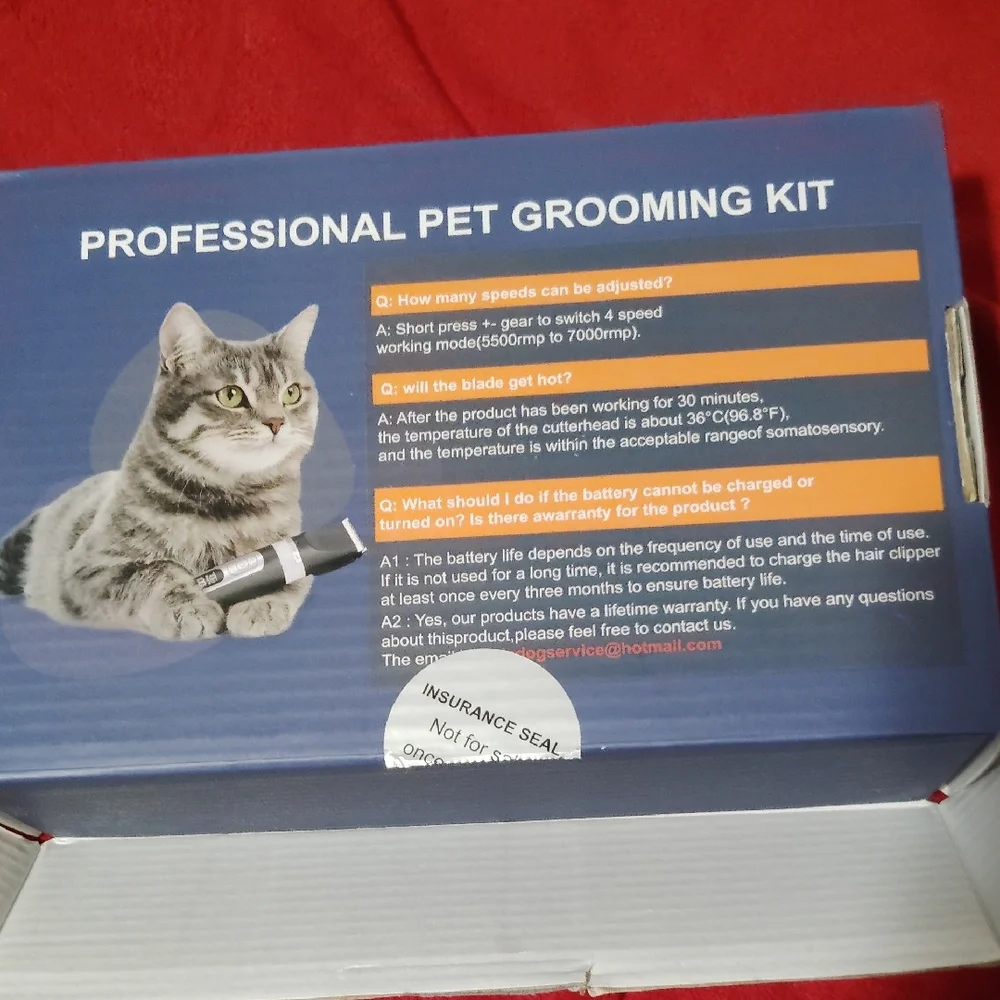Blue and Silver Cat Grooming Kit with Versatile Attachments